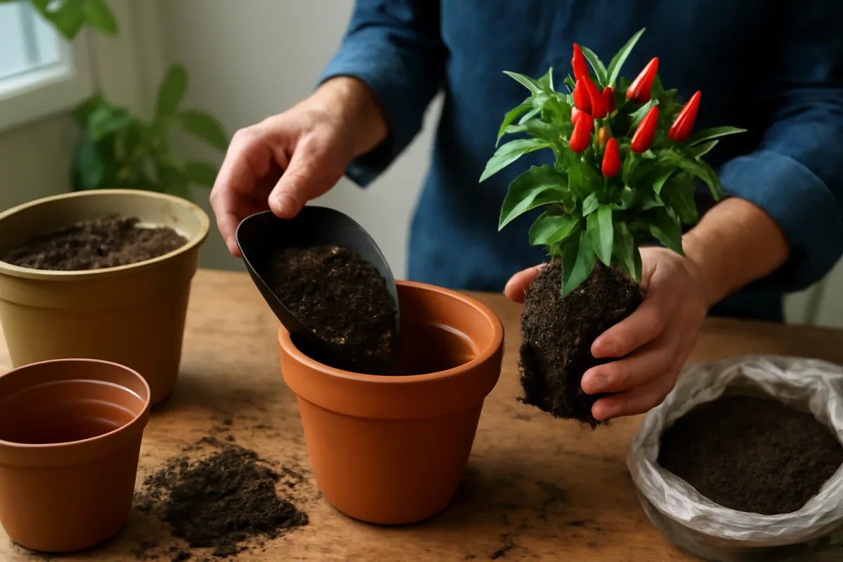 Coltivare peperoncini in casa: scelta del vaso e il mix di terriccio ideale